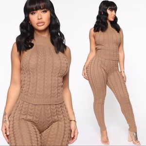 Brown mocha 2 piece sweater set